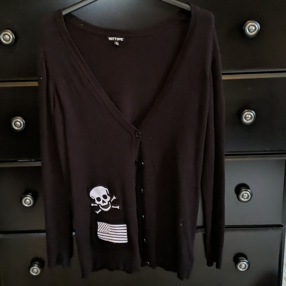 Black cardigan w/ patches